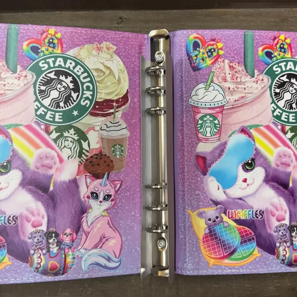 Lisa Frank Starbucks A5 Binder with matching paper